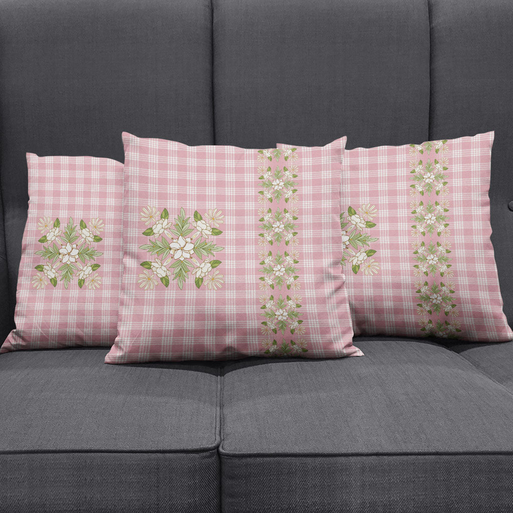 Akala Hamele Hawai'i Palaka Squares Maile Leaf Pillow Cover Flowers Hawaiian Quilt Patterns LT9 - Polynesian Pride