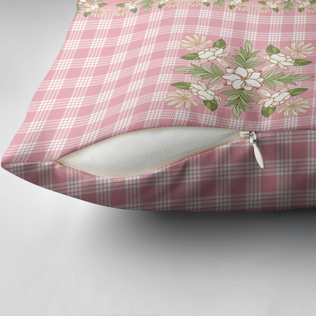 Akala Hamele Hawai'i Palaka Squares Maile Leaf Pillow Cover Flowers Hawaiian Quilt Patterns LT9 - Polynesian Pride