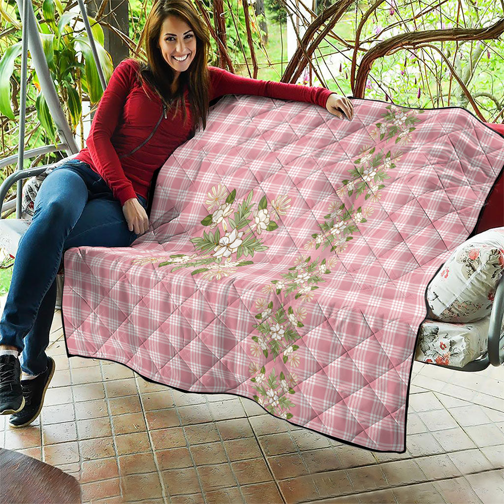 Akala Hamele Hawai'i Palaka Squares Maile Leaf Quilt Flowers Hawaiian Quilt Patterns LT9 - Polynesian Pride