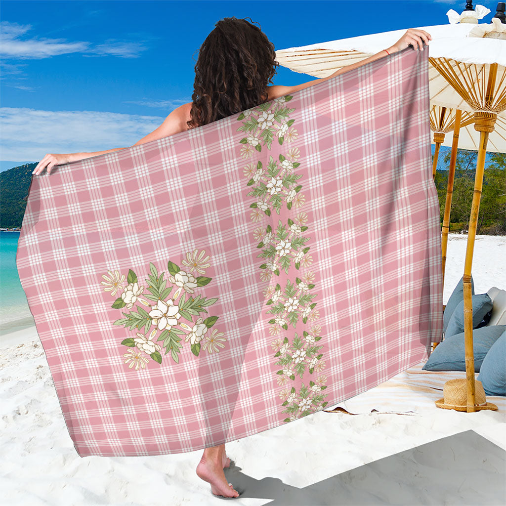 Akala Hamele Hawai'i Palaka Squares Maile Leaf Sarong Flowers Hawaiian Quilt Patterns LT9 One Size 44 x 66 inches Dusty Rose - Polynesian Pride