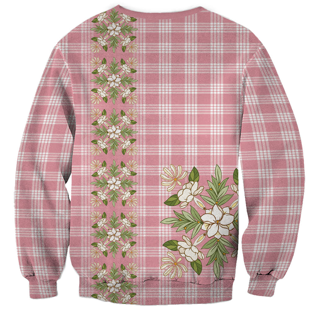 Akala Hamele Hawai'i Palaka Squares Maile Leaf Sweatshirt Flowers Hawaiian Quilt Patterns LT9 - Polynesian Pride