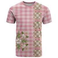 Akala Hamele Hawai'i Palaka Squares Maile Leaf T Shirt Flowers Hawaiian Quilt Patterns LT9 Dusty Rose - Polynesian Pride
