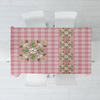Akala Hamele Hawai'i Palaka Squares Maile Leaf Tablecloth Flowers Hawaiian Quilt Patterns LT9 Dusty Rose - Polynesian Pride