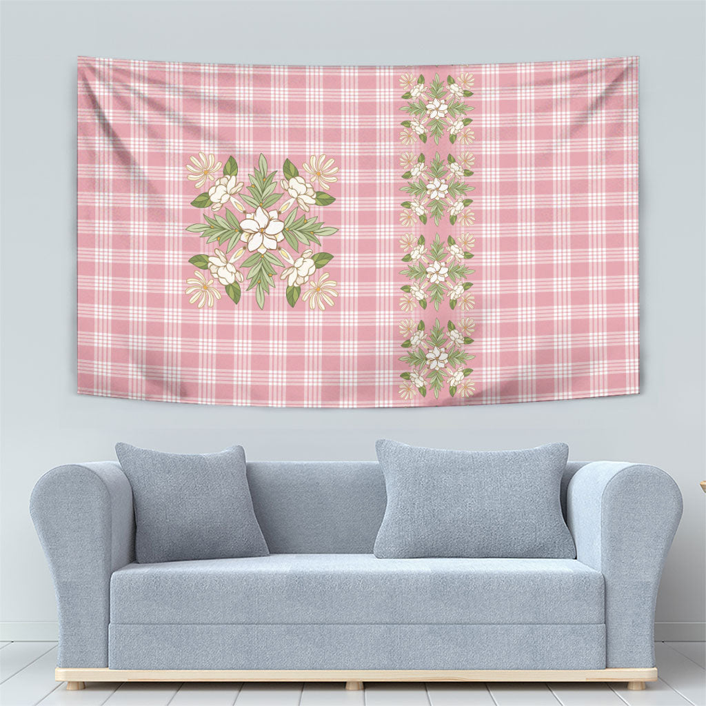 Akala Hamele Hawai'i Palaka Squares Maile Leaf Tapestry Flowers Hawaiian Quilt Patterns LT9 - Polynesian Pride