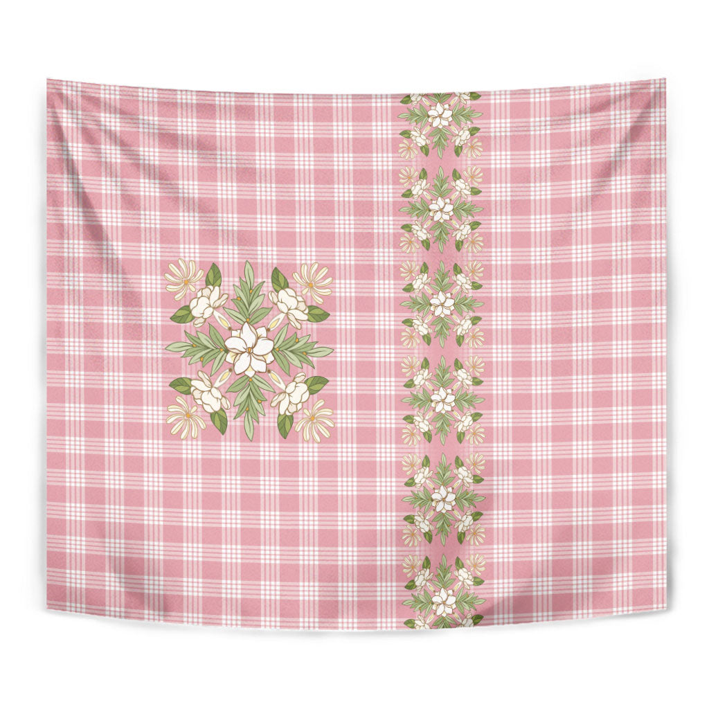 Akala Hamele Hawai'i Palaka Squares Maile Leaf Tapestry Flowers Hawaiian Quilt Patterns LT9 - Polynesian Pride