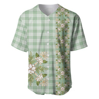 Liko Kukui Hawai'i Palaka Squares Maile Leaf Baseball Jersey Flowers Hawaiian Quilt Patterns LT9 Sage Green - Polynesian Pride