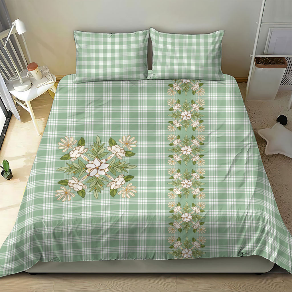 Liko Kukui Hawai'i Palaka Squares Maile Leaf Bedding Set Flowers Hawaiian Quilt Patterns LT9 - Polynesian Pride