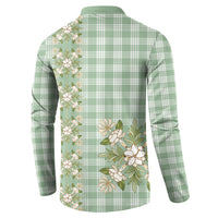 Liko Kukui Hawai'i Palaka Squares Maile Leaf Button Sweatshirt Flowers Hawaiian Quilt Patterns LT9 - Polynesian Pride