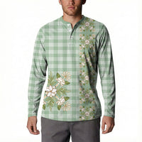 Liko Kukui Hawai'i Palaka Squares Maile Leaf Button Sweatshirt Flowers Hawaiian Quilt Patterns LT9 - Polynesian Pride