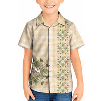 Melemele Ahiahia Hawai'i Palaka Squares Maile Leaf Kid Hawaiian Shirt Flowers Hawaiian Quilt Patterns LT9 Kid Pastel Yellow - Polynesian Pride