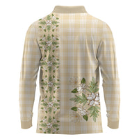Melemele Ahiahia Hawai'i Palaka Squares Maile Leaf Long Sleeve Polo Shirt Flowers Hawaiian Quilt Patterns LT9 - Polynesian Pride