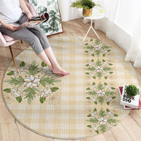 Melemele Ahiahia Hawai'i Palaka Squares Maile Leaf Round Carpet Flowers Hawaiian Quilt Patterns LT9 - Polynesian Pride