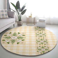 Melemele Ahiahia Hawai'i Palaka Squares Maile Leaf Round Carpet Flowers Hawaiian Quilt Patterns LT9 - Polynesian Pride