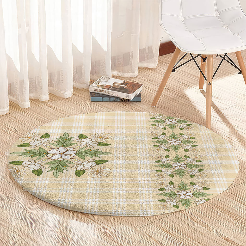 Melemele Ahiahia Hawai'i Palaka Squares Maile Leaf Round Carpet Flowers Hawaiian Quilt Patterns LT9 - Polynesian Pride