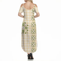 Melemele Ahiahia Hawai'i Palaka Squares Maile Leaf Summer Maxi Dress Flowers Hawaiian Quilt Patterns LT9 - Polynesian Pride