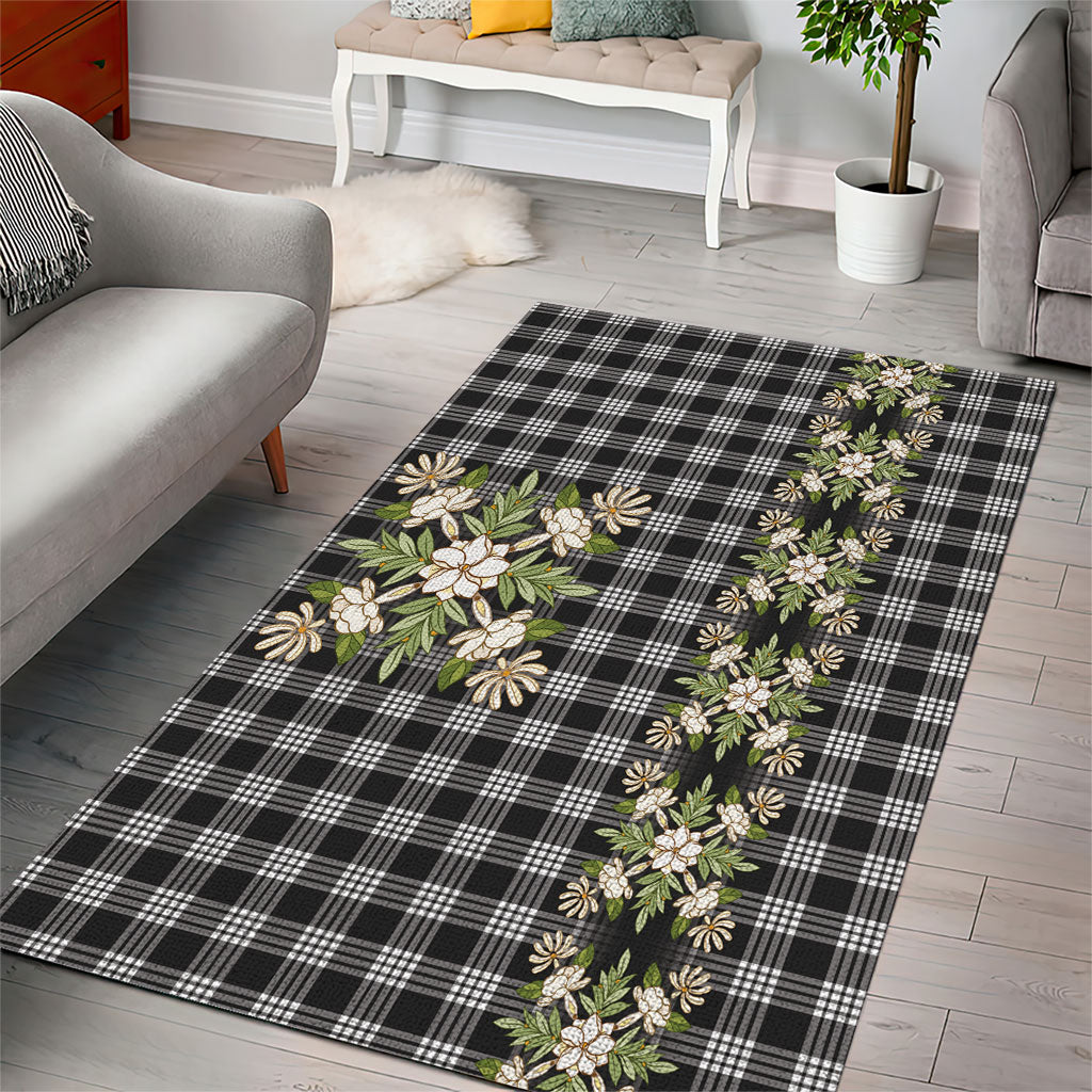 Pauli Hawai'i Palaka Squares Maile Leaf Area Rug Flowers Hawaiian Quilt Patterns LT9 - Polynesian Pride
