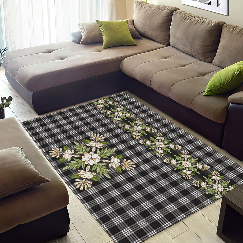 Pauli Hawai'i Palaka Squares Maile Leaf Area Rug Flowers Hawaiian Quilt Patterns LT9 - Polynesian Pride