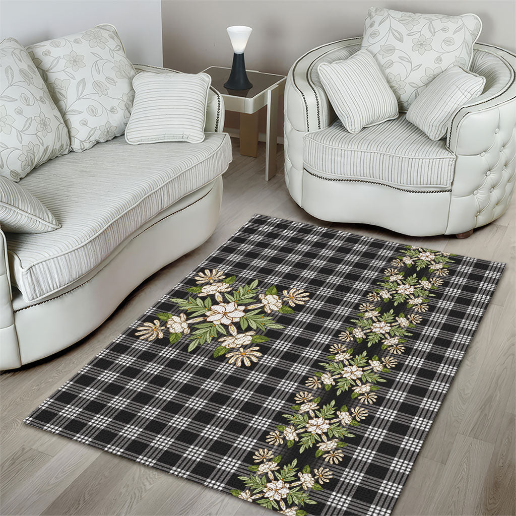 Pauli Hawai'i Palaka Squares Maile Leaf Area Rug Flowers Hawaiian Quilt Patterns LT9 - Polynesian Pride