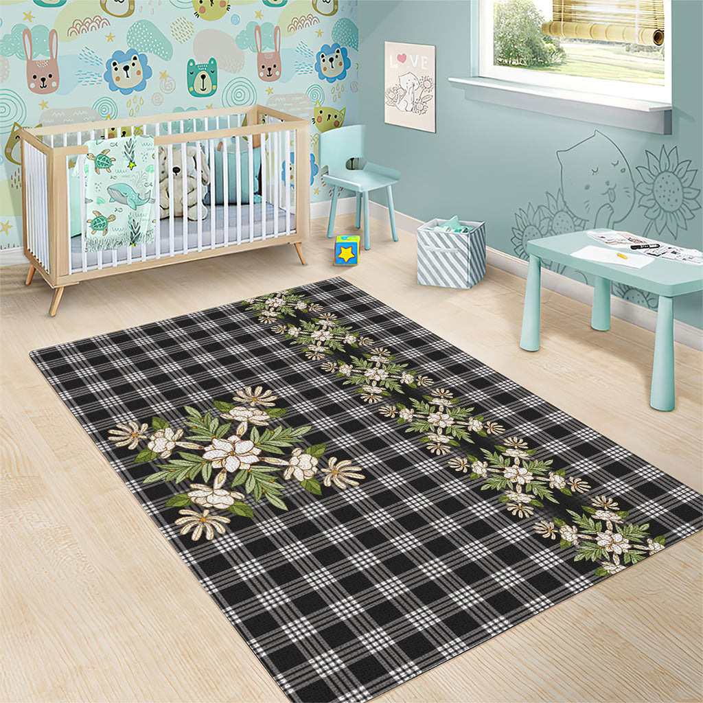Pauli Hawai'i Palaka Squares Maile Leaf Area Rug Flowers Hawaiian Quilt Patterns LT9 - Polynesian Pride