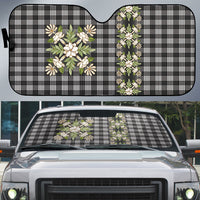 Pauli Hawai'i Palaka Squares Maile Leaf Auto Sun Shade Flowers Hawaiian Quilt Patterns LT9 Soft Black - Polynesian Pride