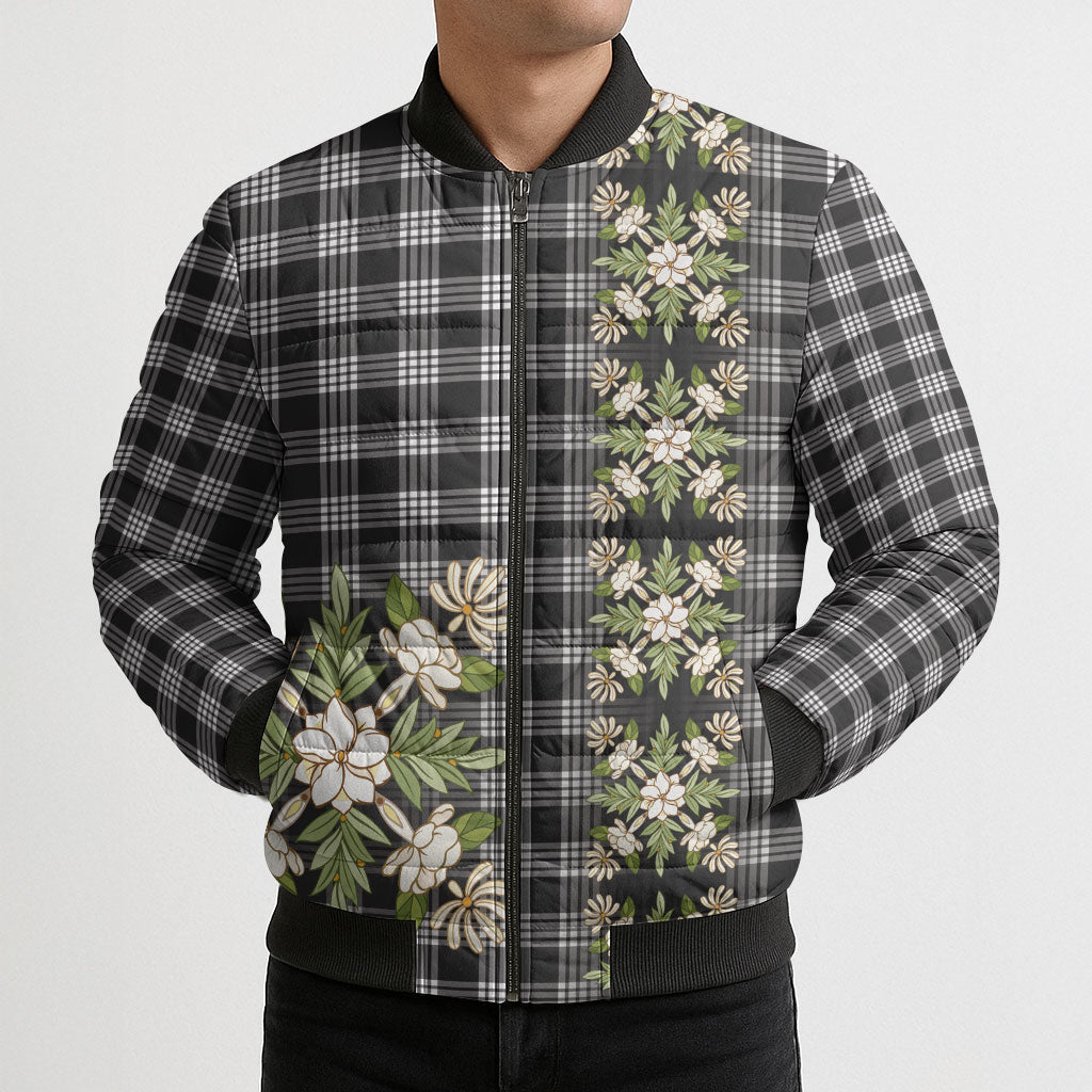 Pauli Hawai'i Palaka Squares Maile Leaf Bomber Puffer Jacket Flowers Hawaiian Quilt Patterns LT9 - Polynesian Pride