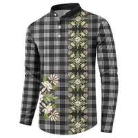 Pauli Hawai'i Palaka Squares Maile Leaf Button Sweatshirt Flowers Hawaiian Quilt Patterns LT9 - Polynesian Pride