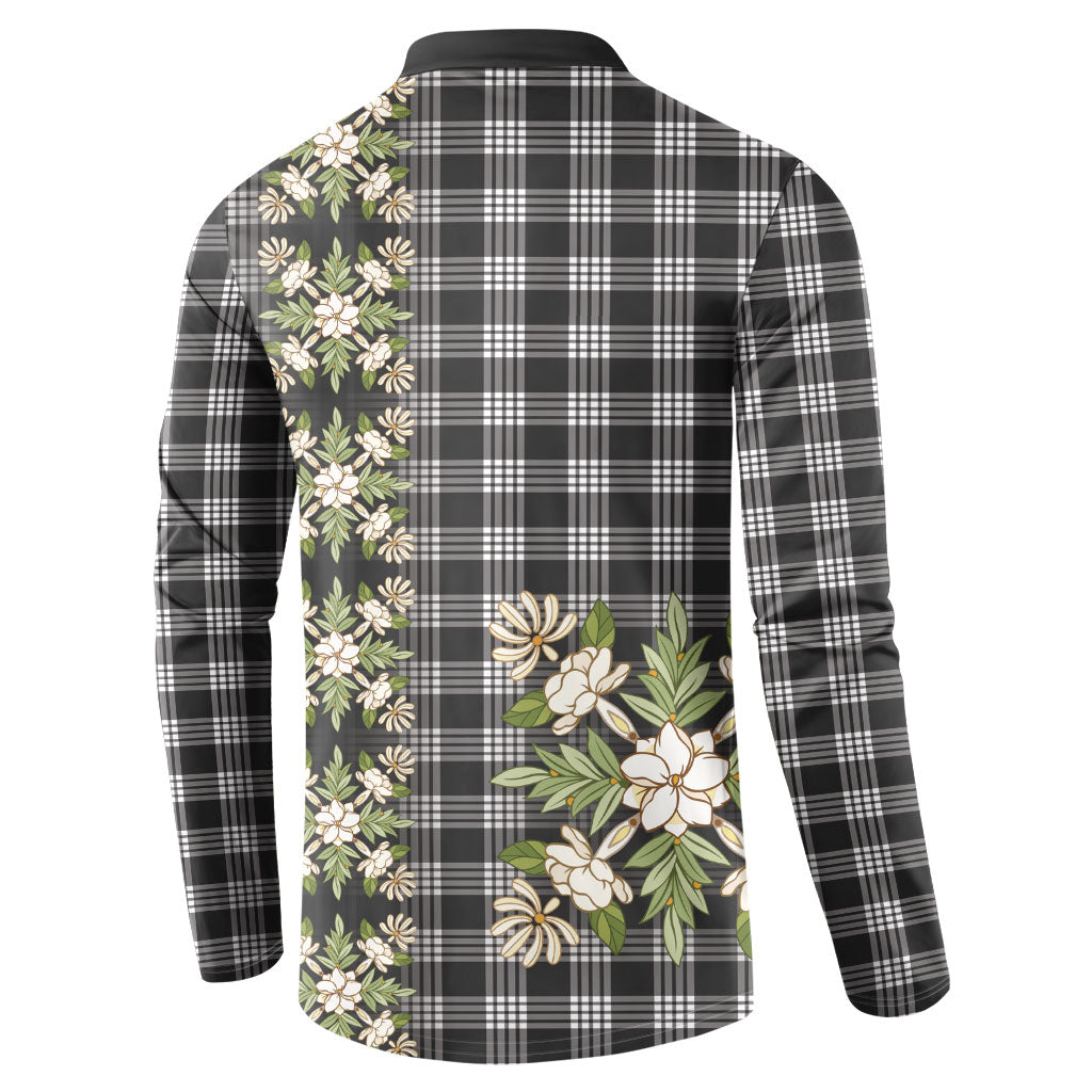 Pauli Hawai'i Palaka Squares Maile Leaf Button Sweatshirt Flowers Hawaiian Quilt Patterns LT9 - Polynesian Pride