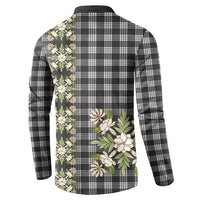 Pauli Hawai'i Palaka Squares Maile Leaf Button Sweatshirt Flowers Hawaiian Quilt Patterns LT9 - Polynesian Pride