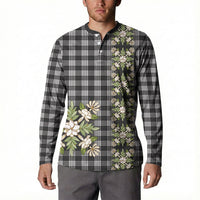 Pauli Hawai'i Palaka Squares Maile Leaf Button Sweatshirt Flowers Hawaiian Quilt Patterns LT9 - Polynesian Pride