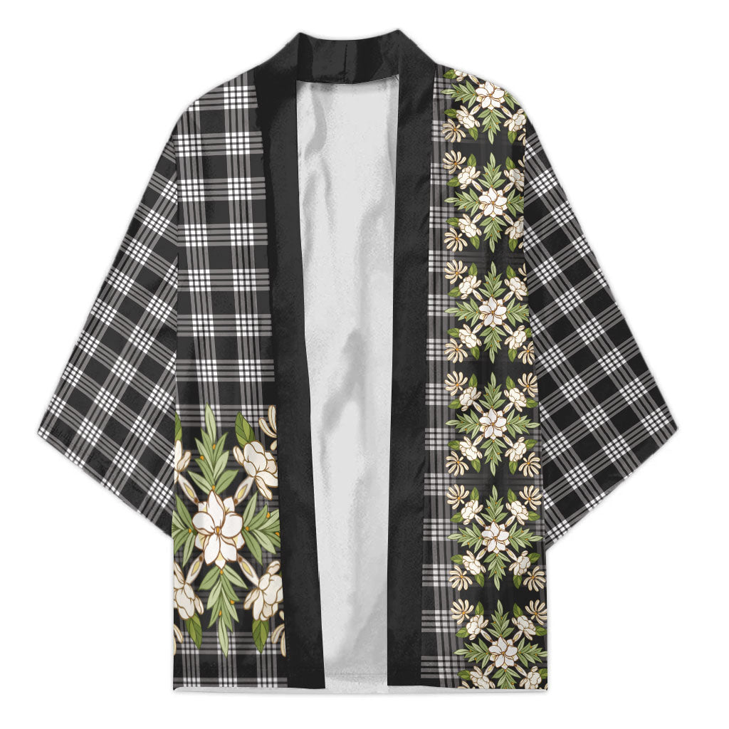 Pauli Hawai'i Palaka Squares Maile Leaf Kimono Flowers Hawaiian Quilt Patterns LT9 Unisex Soft Black - Polynesian Pride