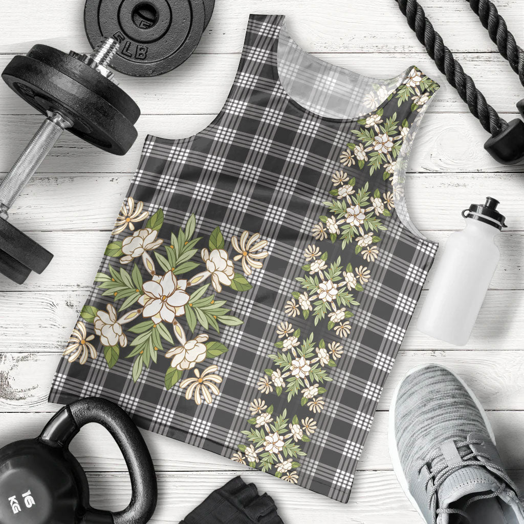 Pauli Hawai'i Palaka Squares Maile Leaf Men Tank Top Flowers Hawaiian Quilt Patterns LT9 - Polynesian Pride