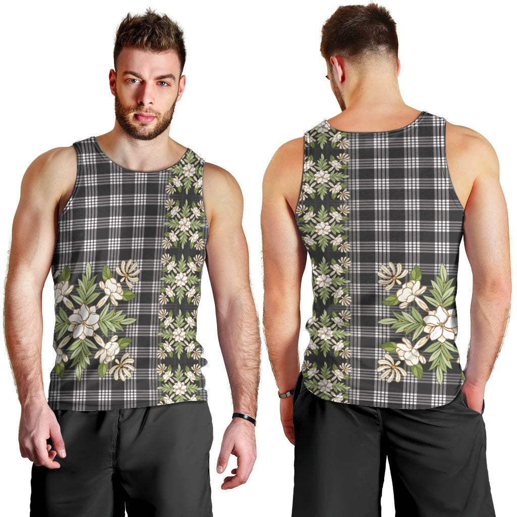 Pauli Hawai'i Palaka Squares Maile Leaf Men Tank Top Flowers Hawaiian Quilt Patterns LT9 - Polynesian Pride