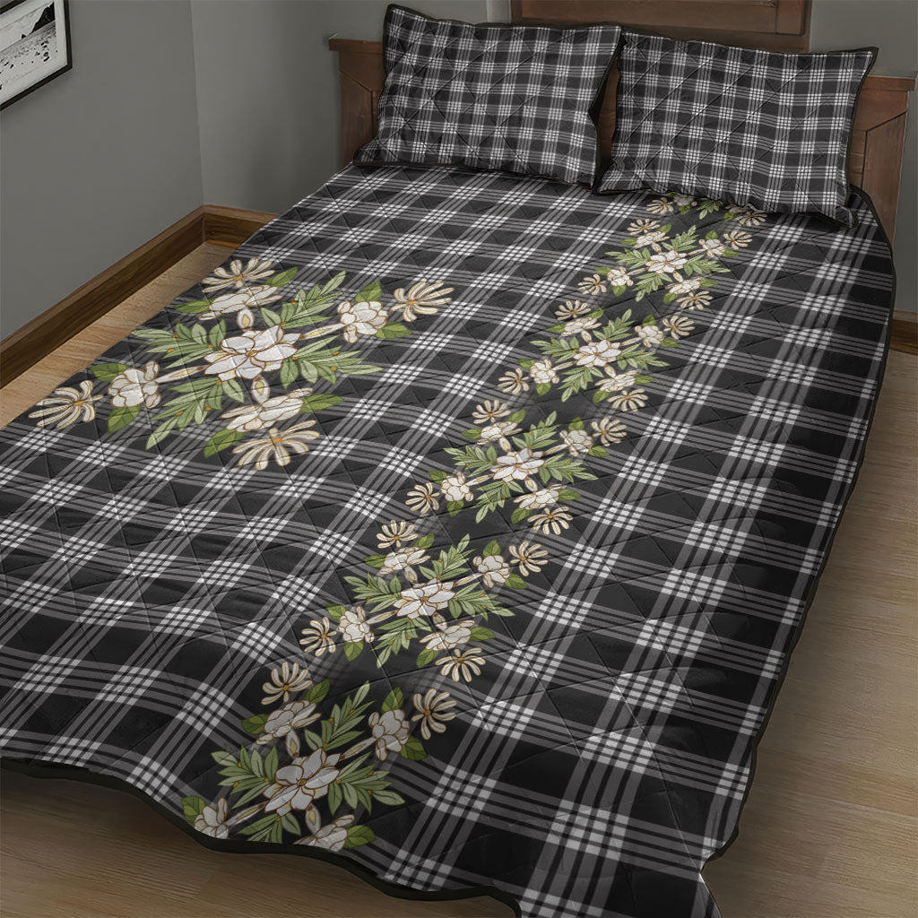 Pauli Hawai'i Palaka Squares Maile Leaf Quilt Bed Set Flowers Hawaiian Quilt Patterns LT9 - Polynesian Pride