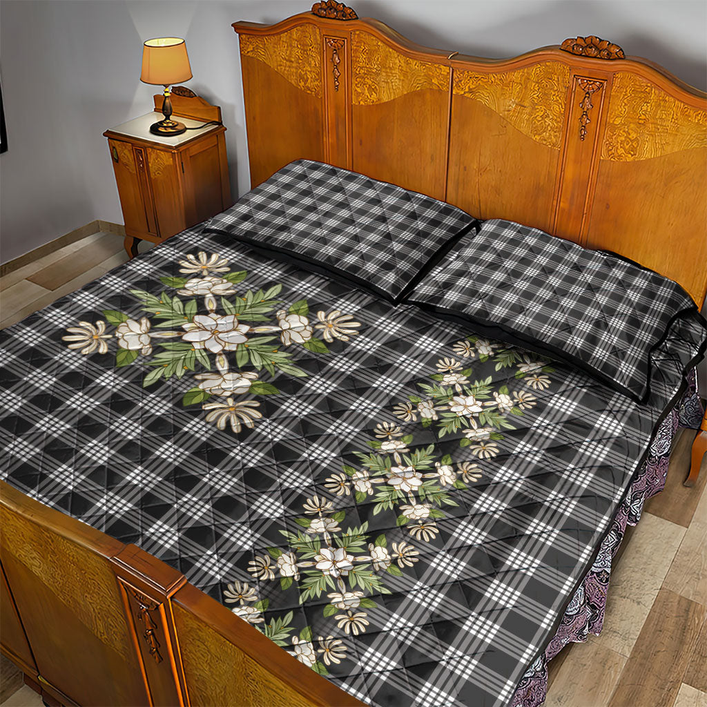 Pauli Hawai'i Palaka Squares Maile Leaf Quilt Bed Set Flowers Hawaiian Quilt Patterns LT9 - Polynesian Pride