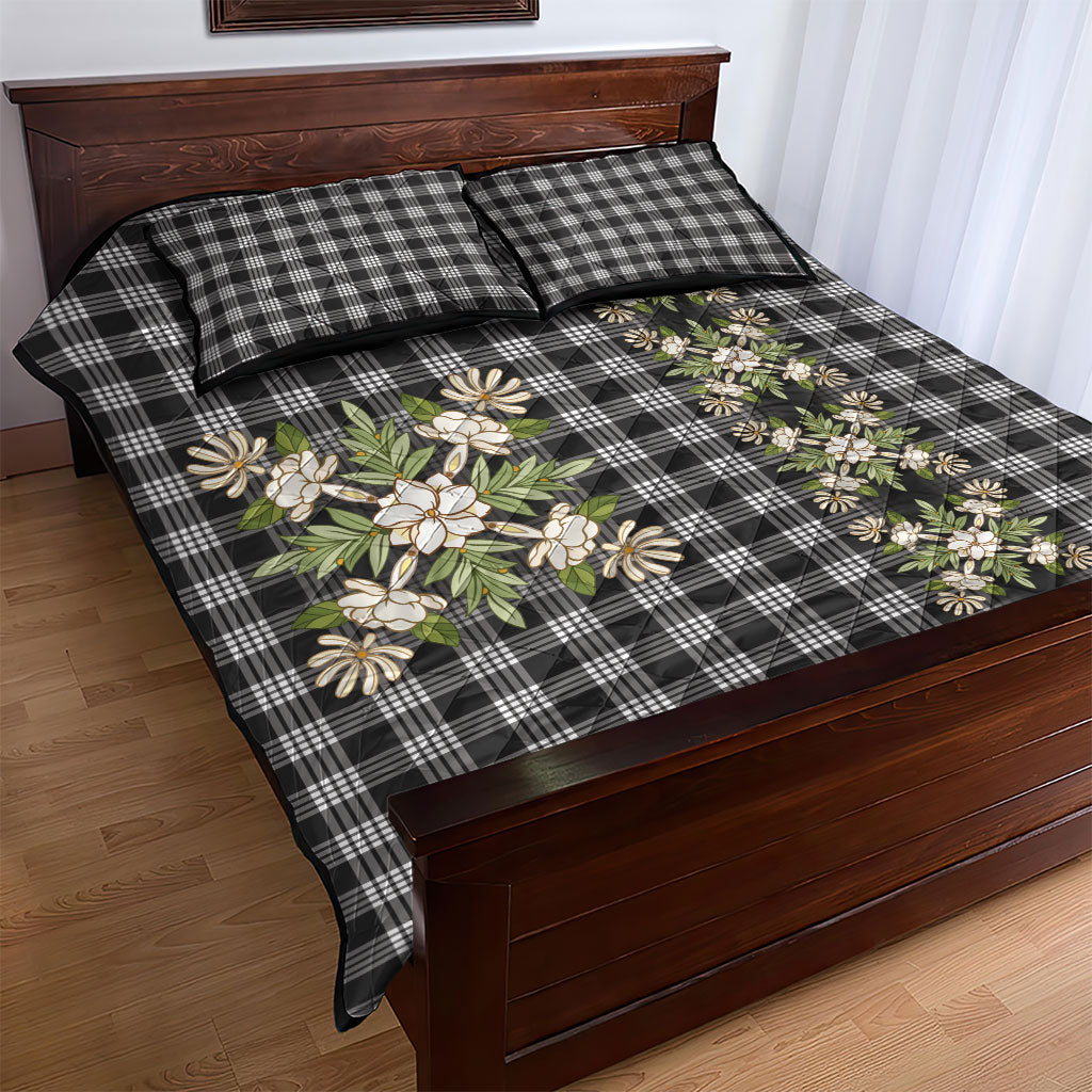 Pauli Hawai'i Palaka Squares Maile Leaf Quilt Bed Set Flowers Hawaiian Quilt Patterns LT9 - Polynesian Pride