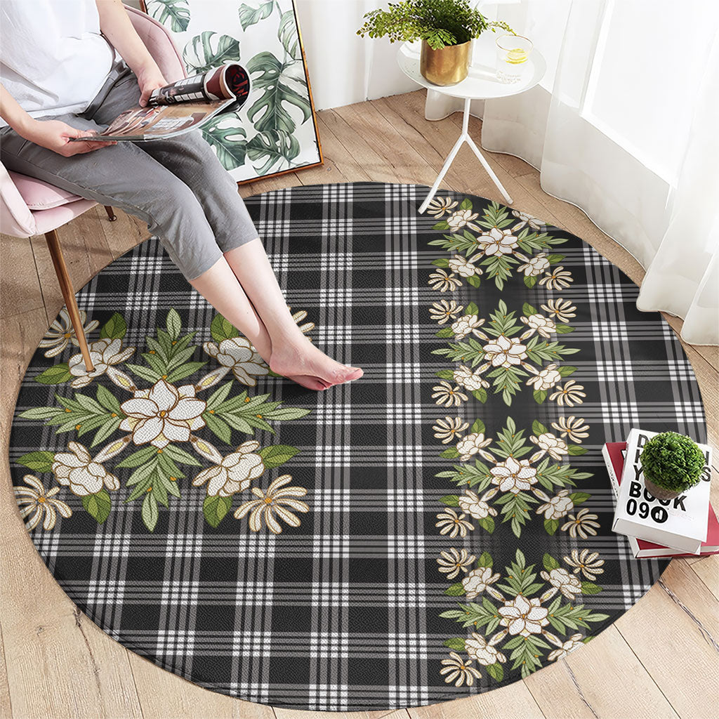 Pauli Hawai'i Palaka Squares Maile Leaf Round Carpet Flowers Hawaiian Quilt Patterns LT9 - Polynesian Pride