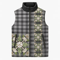Pauli Hawai'i Palaka Squares Maile Leaf Sleeveless Puffer Jacket Flowers Hawaiian Quilt Patterns LT9 Unisex Soft Black - Polynesian Pride