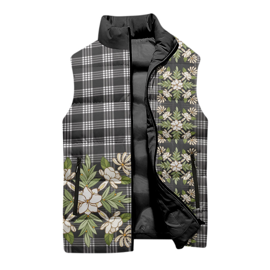 Pauli Hawai'i Palaka Squares Maile Leaf Sleeveless Puffer Jacket Flowers Hawaiian Quilt Patterns LT9 - Polynesian Pride