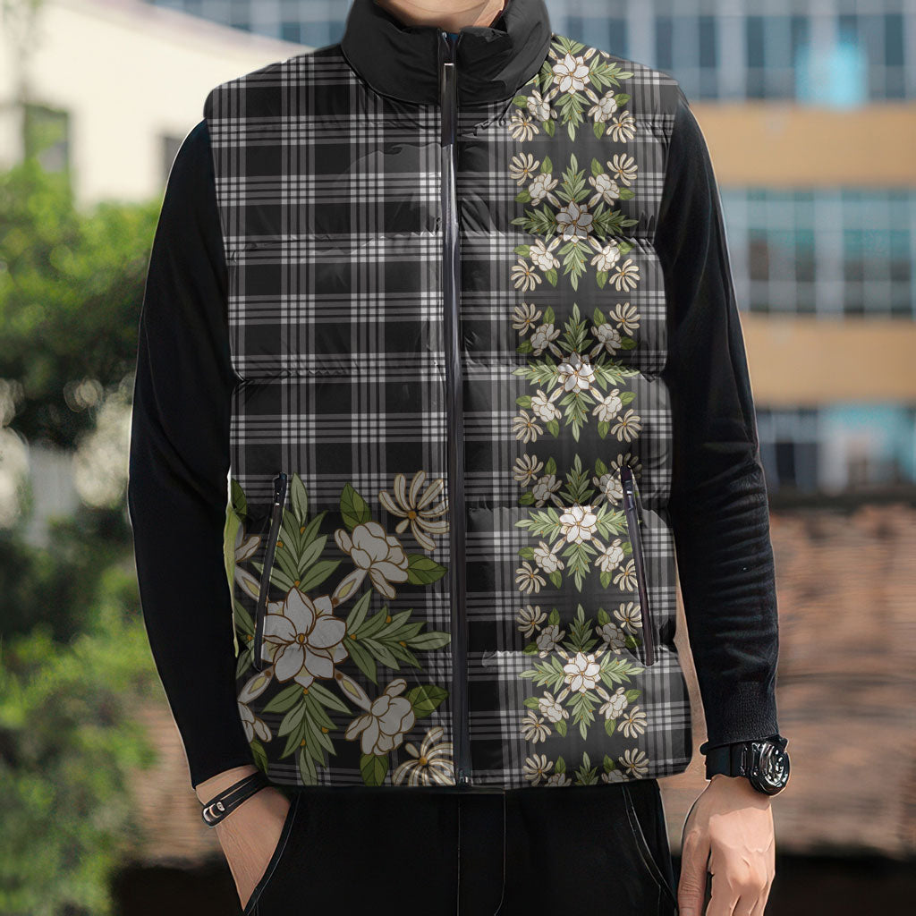 Pauli Hawai'i Palaka Squares Maile Leaf Sleeveless Puffer Jacket Flowers Hawaiian Quilt Patterns LT9 - Polynesian Pride