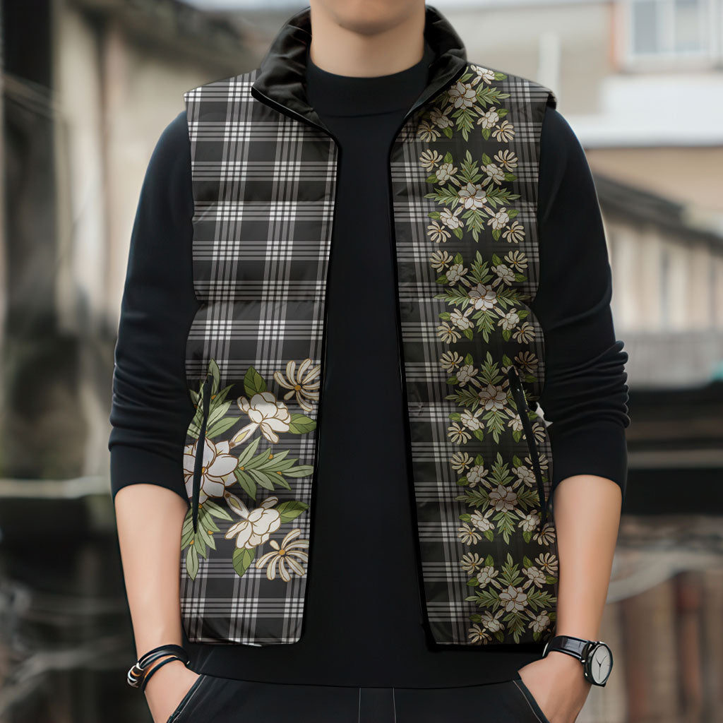 Pauli Hawai'i Palaka Squares Maile Leaf Sleeveless Puffer Jacket Flowers Hawaiian Quilt Patterns LT9 - Polynesian Pride