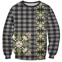 Pauli Hawai'i Palaka Squares Maile Leaf Sweatshirt Flowers Hawaiian Quilt Patterns LT9 Unisex Soft Black - Polynesian Pride