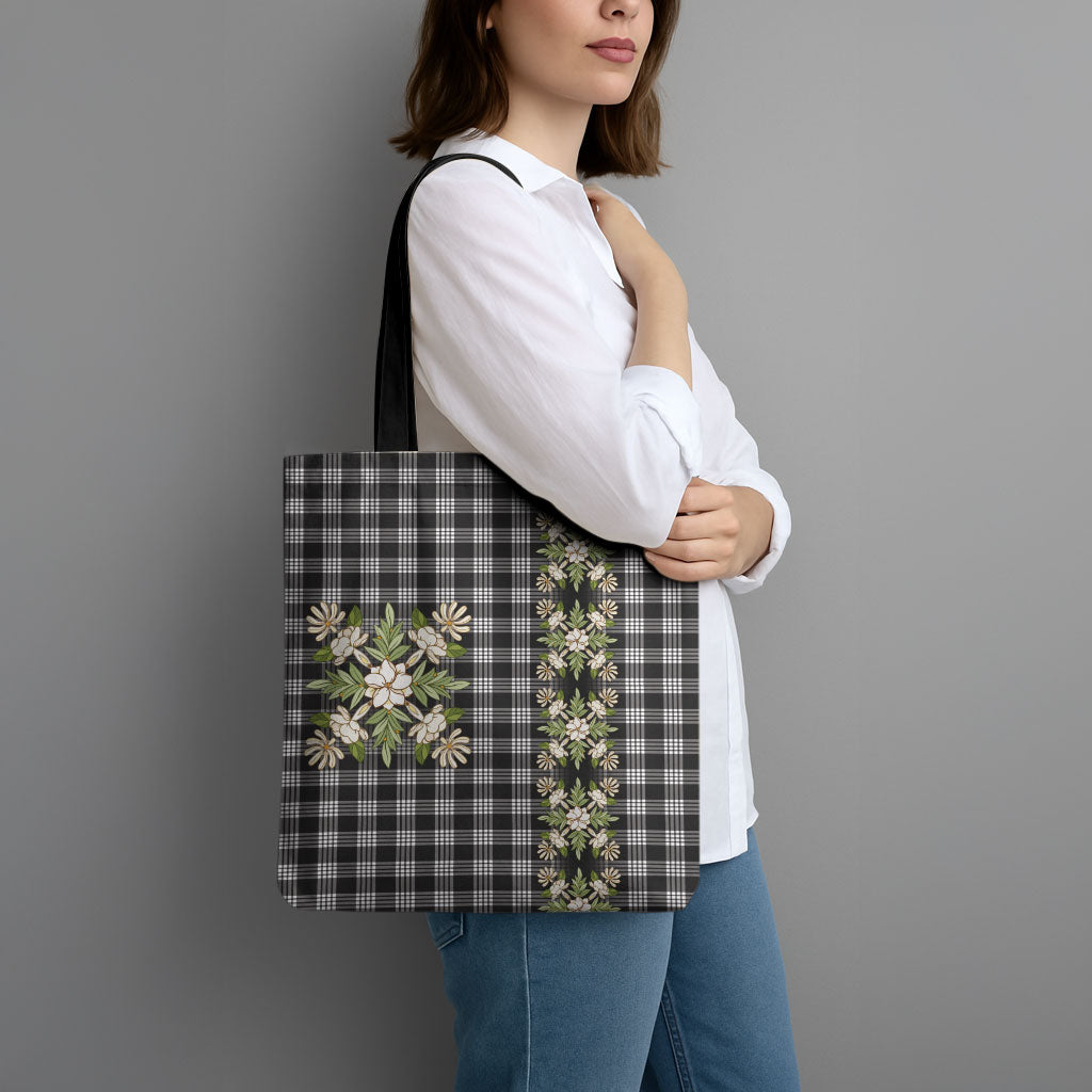 Pauli Hawai'i Palaka Squares Maile Leaf Tote Bag Flowers Hawaiian Quilt Patterns LT9 - Polynesian Pride