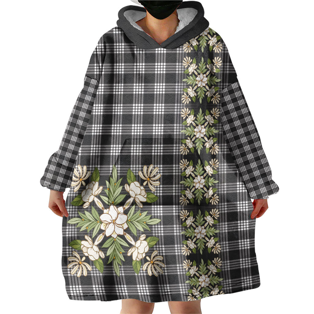 Pauli Hawai'i Palaka Squares Maile Leaf Wearable Blanket Hoodie Flowers Hawaiian Quilt Patterns LT9 - Polynesian Pride