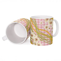 Akala Hamele Palaka Plumeria Ceramic Mug Puakenikeni and Maile Lei LT9 - Polynesian Pride