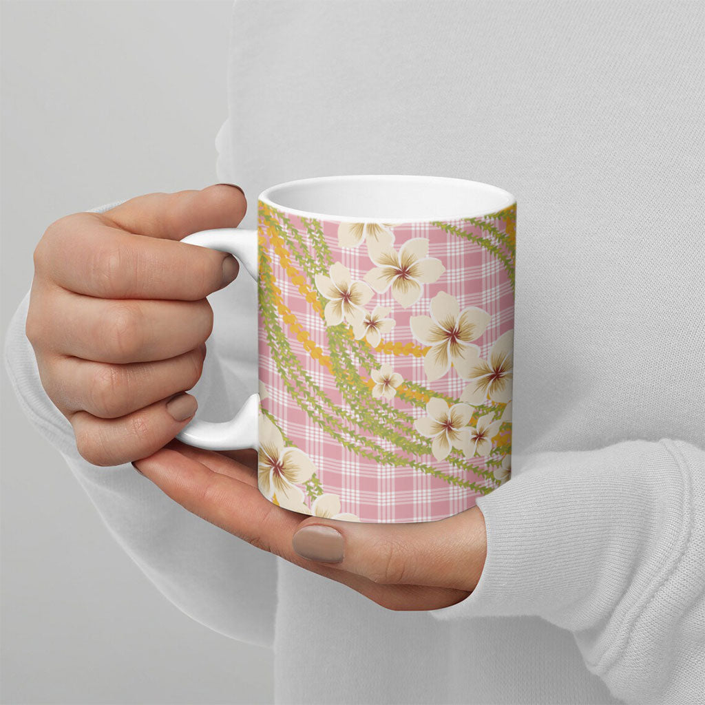 Akala Hamele Palaka Plumeria Ceramic Mug Puakenikeni and Maile Lei LT9 - Polynesian Pride