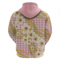 Akala Hamele Palaka Plumeria Zip Hoodie Puakenikeni and Maile Lei LT9 - Polynesian Pride