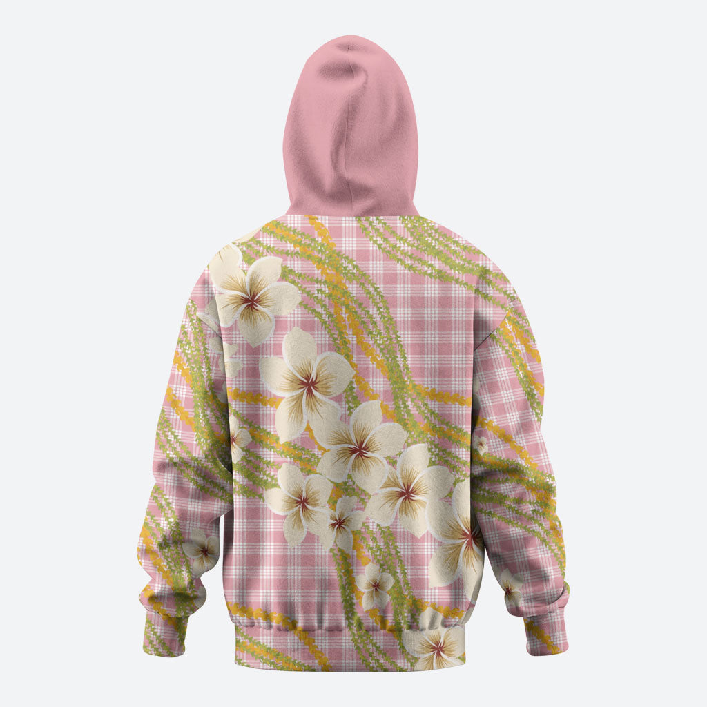Akala Hamele Palaka Plumeria Zip Hoodie Puakenikeni and Maile Lei LT9 - Polynesian Pride