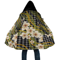 Ele'ele Hawai'i Palaka Plumeria Cloak Puakenikeni and Maile Lei LT9 Unisex Black - Polynesian Pride