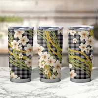 Ele'ele Hawai'i Palaka Plumeria Tumbler Cup Puakenikeni and Maile Lei LT9 - Polynesian Pride
