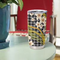 Ele'ele Hawai'i Palaka Plumeria Tumbler Cup Puakenikeni and Maile Lei LT9 - Polynesian Pride